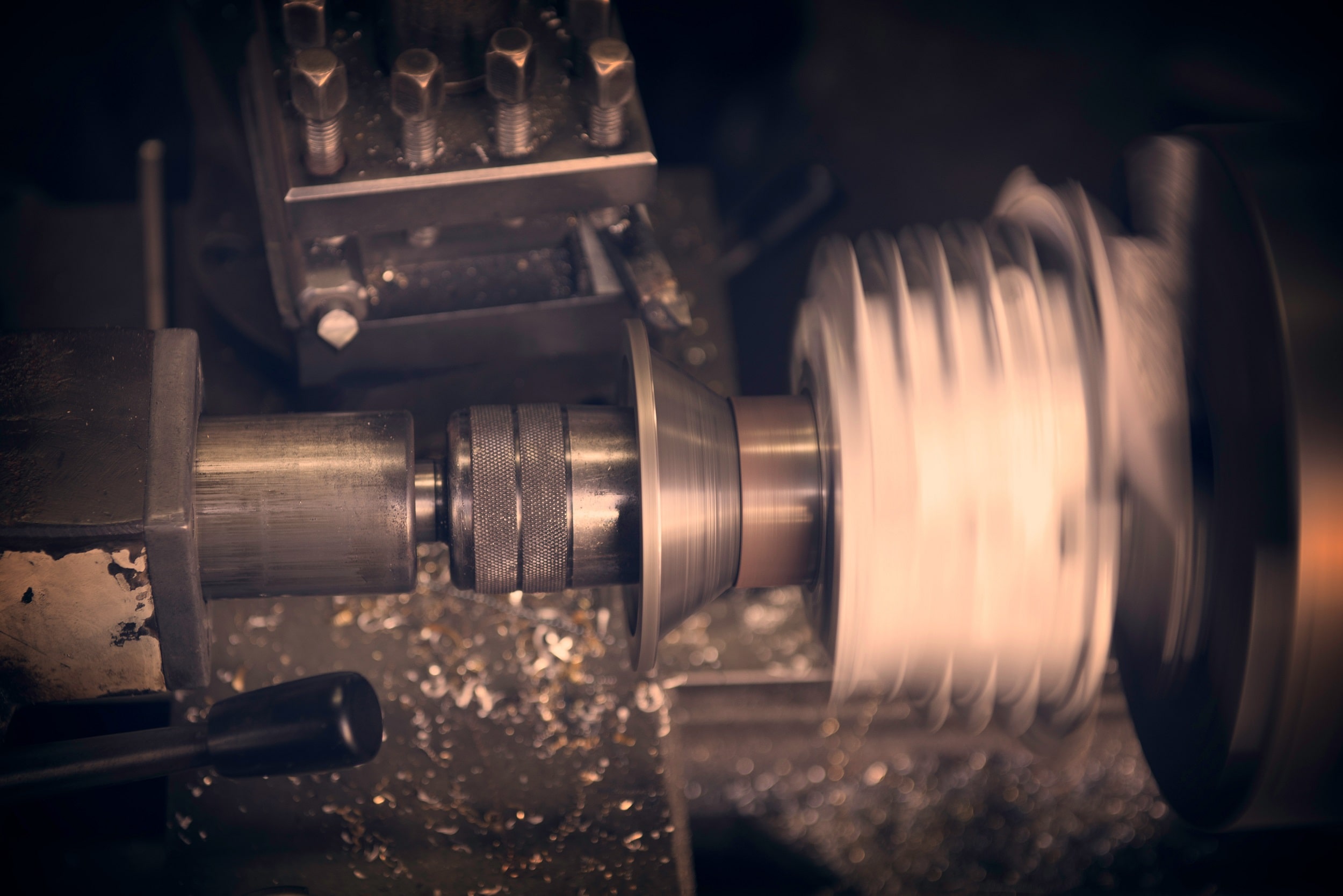 Lathe turning a part